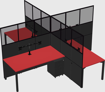 Quad office cubicles