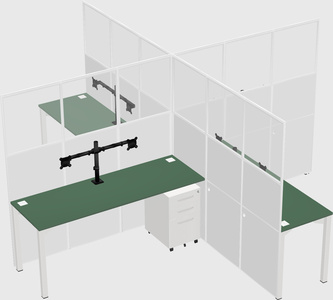 Quad office cubicles