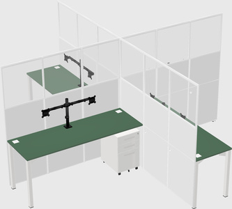 Quad office cubicles