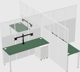 Quad office cubicles
