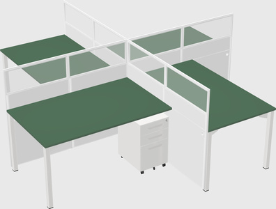 Quad office cubicles