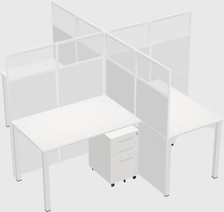 Quad office cubicles