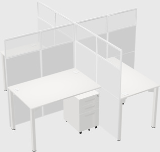 Quad office cubicles