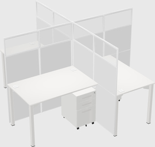 Quad office cubicles