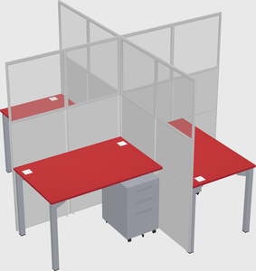 Quad office cubicles