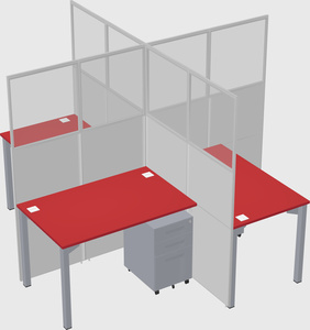 Quad office cubicles