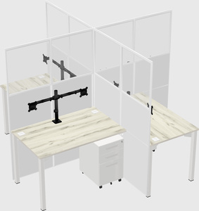 Quad office cubicles