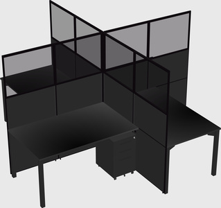 Quad office cubicles