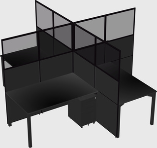 Quad office cubicles