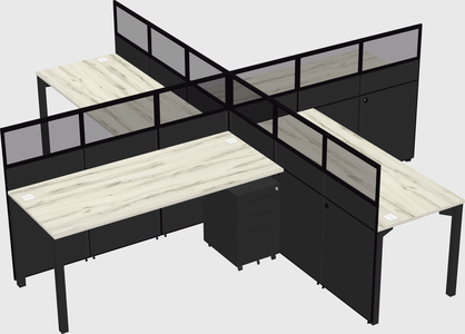 Quad office cubicles