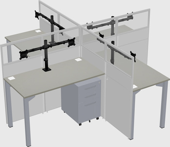 Quad office cubicles