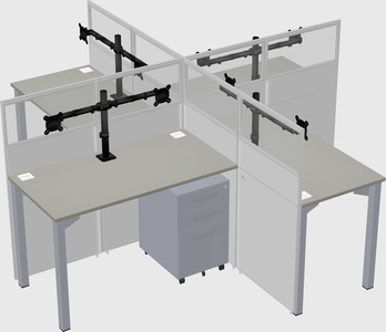 Quad office cubicles
