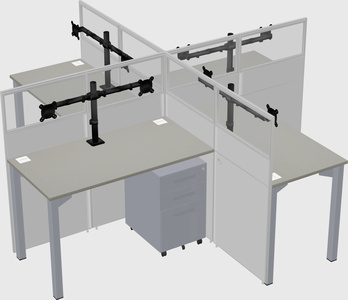 Quad office cubicles