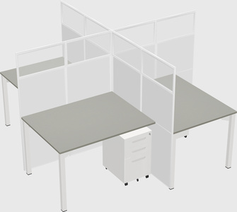 Quad office cubicles