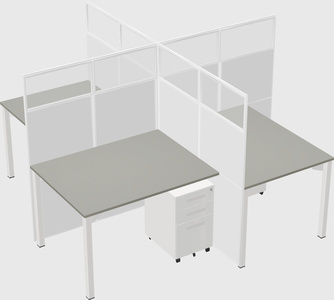 Quad office cubicles