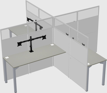 Quad office cubicles