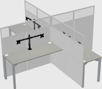 Quad office cubicles