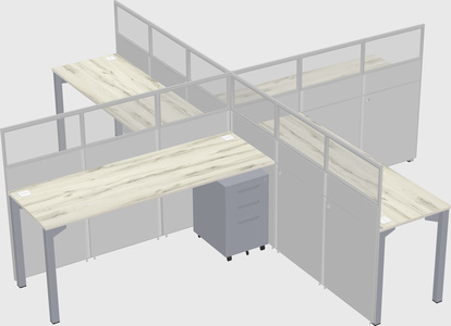 Quad office cubicles