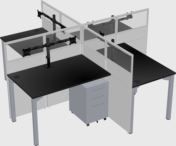 Quad office cubicles