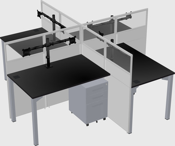 Quad office cubicles