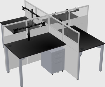 Quad office cubicles