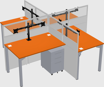 Quad office cubicles