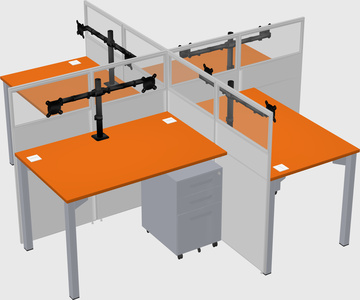 Quad office cubicles