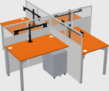 Quad office cubicles