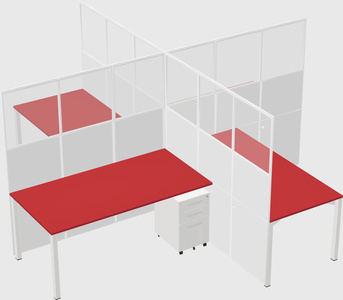 Quad office cubicles