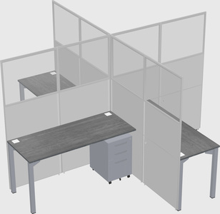 Quad office cubicles