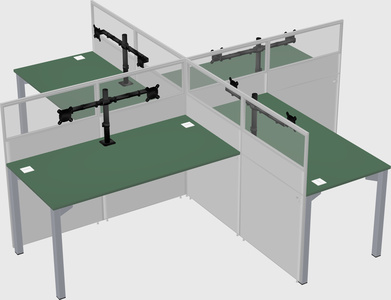 Quad office cubicles