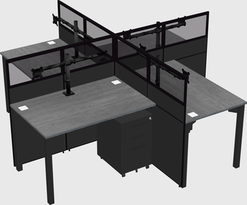 Quad office cubicles