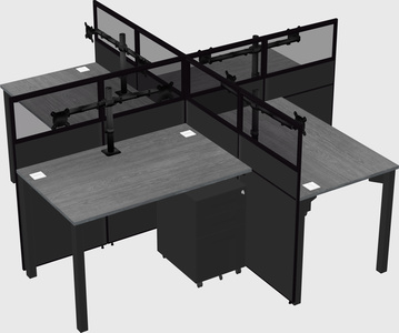 Quad office cubicles