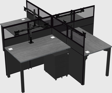 Quad office cubicles