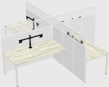 Quad office cubicles