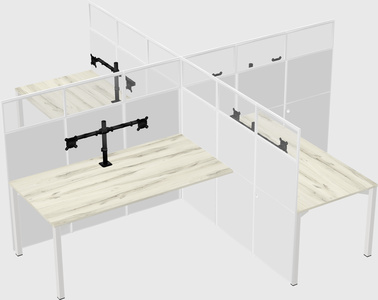 Quad office cubicles