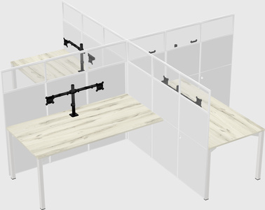 Quad office cubicles