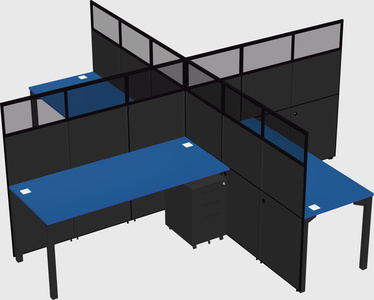 Quad office cubicles