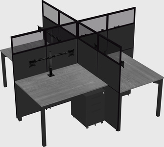 Quad office cubicles