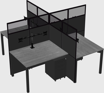 Quad office cubicles