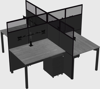 Quad office cubicles