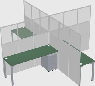 Quad office cubicles
