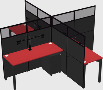 Quad office cubicles