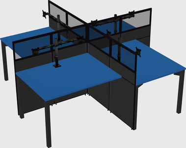Quad office cubicles