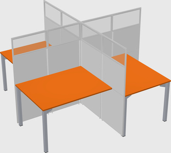 Quad office cubicles