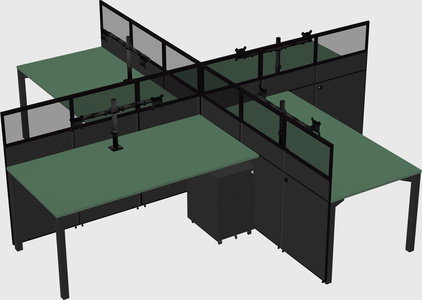 Quad office cubicles