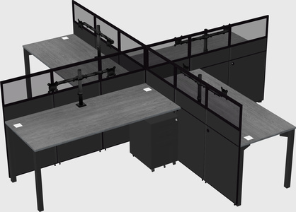 Quad office cubicles