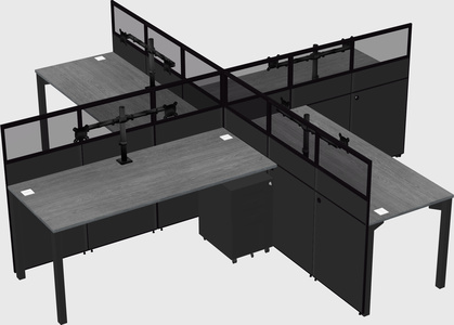 Quad office cubicles