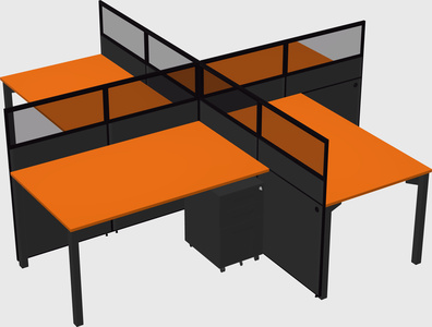 Quad office cubicles