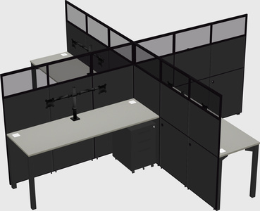 Quad office cubicles
